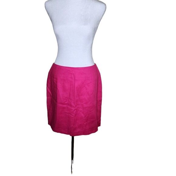 Vintage 80s Mini Skirt Womens Size 13 Pink Linen Blend Barbie - Picture 3 of 5